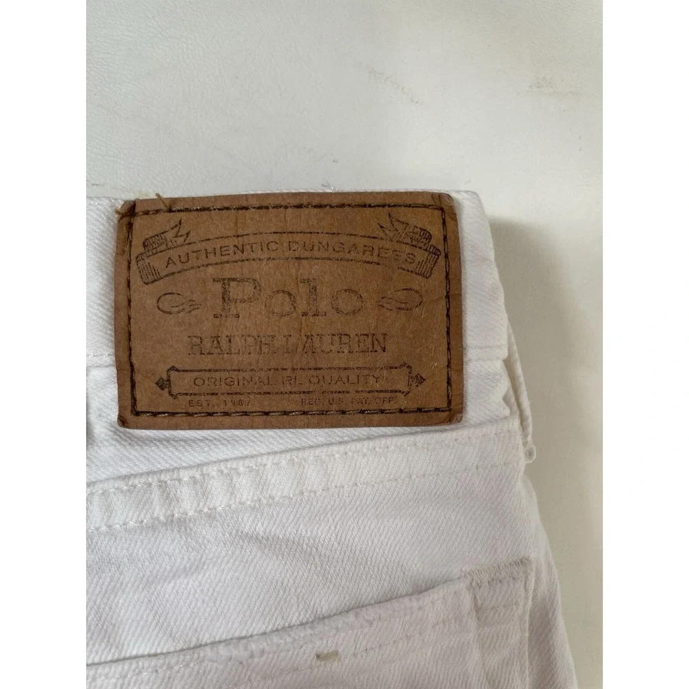 Polo Ralph‎ Lauren  Hampton Straight Selvedge Denim Jeans Mens 38x32 White